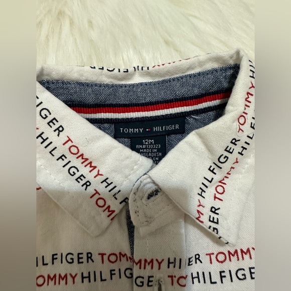 NWT TOMMY HILFIGER Baby Boys Long Sleeve Button-Front Shirt and Joggers - Picture 2 of 7
